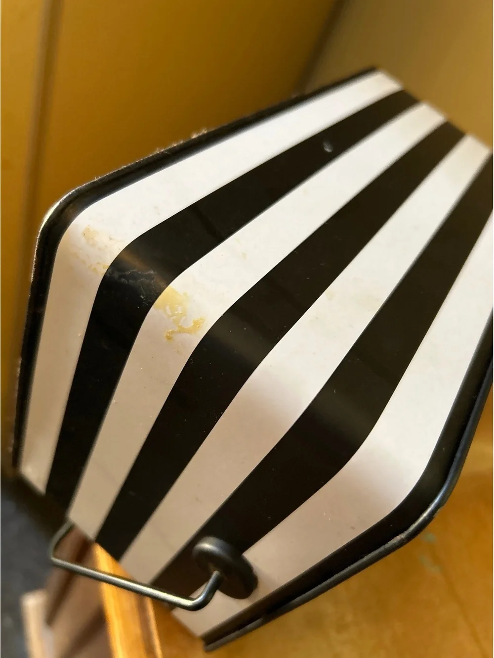 Metal Storage Caddy with Black and White Stripes